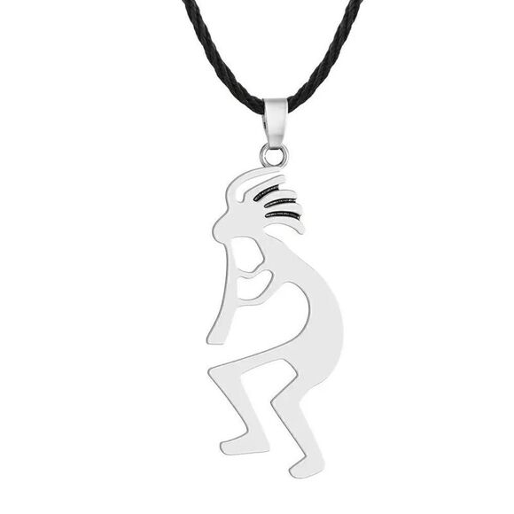 Kokopelli Fertility Deity Stainless Steel Pendant Necklace - Picture 4 of 6